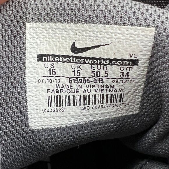 Nike Huarache Strike Mid Baseball Cleats Men\'s Size 16 Grey‎ Metal Performance main image 5